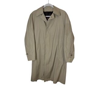 VTG Gleneagles American Traveler‎ Tan Trench Coat Overcoat Mens 38R Made in USA